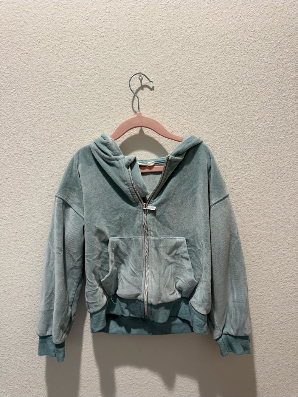 Jessica Simpson Pastel Blue Plush Hooded Puffer Jacket for Kids